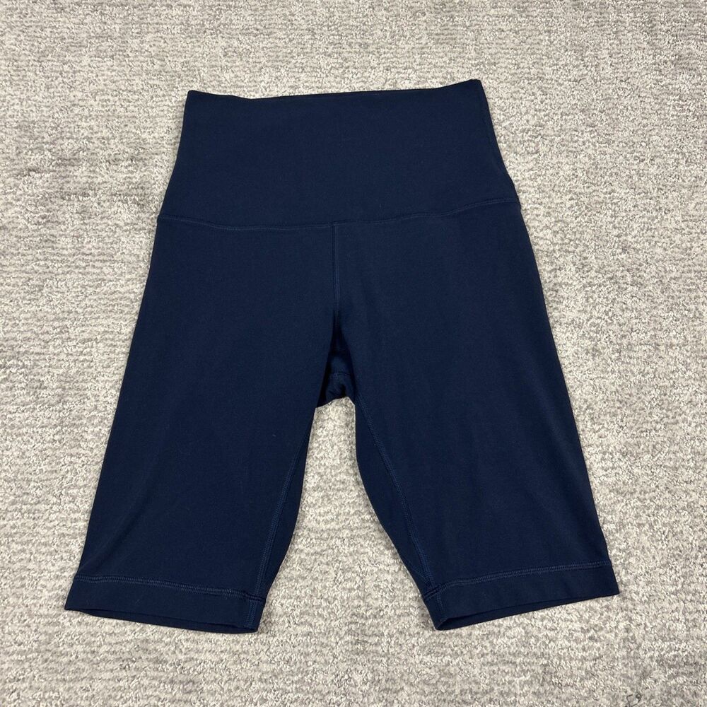 Lululemon Align Super High Rise Shorts 10" Womens 6 Navy Blue Biker Yoga Stretch
